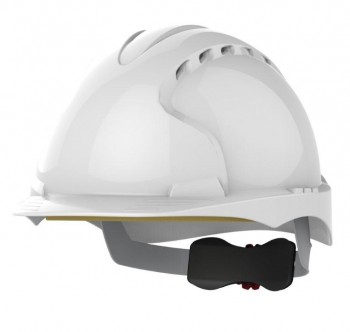 Casco EVO3 AJF170-000-100 visera media, con ventilación y ruleta blanco