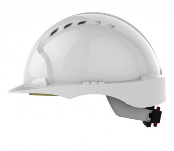 Casco EVO3 AJF170-000-100 visera media, con ventilación y ruleta blanco