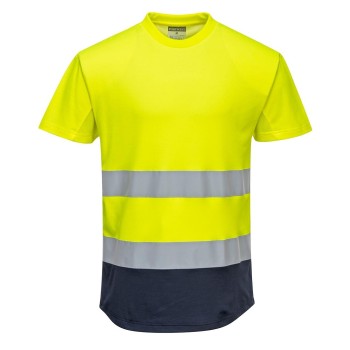 Camiseta malla bicolor C395 alta visibilidad