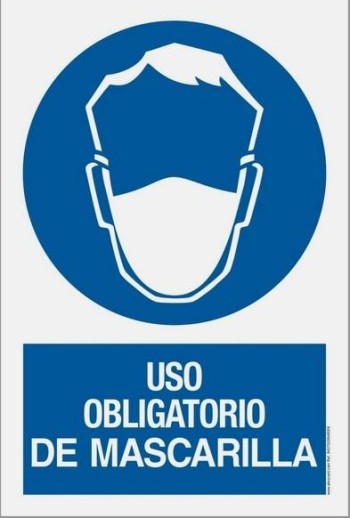 Señal Uso obligatorio de mascarilla A4 -PVC 0,7mm
