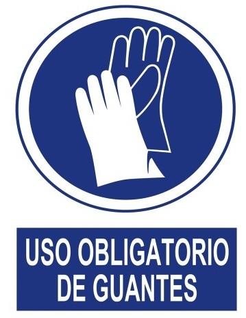 Señal Uso Obligatorio De Guantes A4 PVC