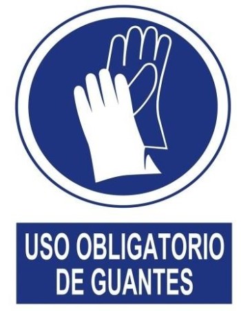 Señal Uso Obligatorío De Guantes A4 PVC
