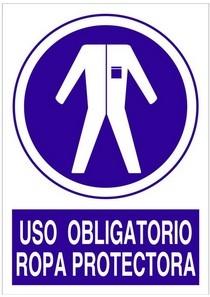 Señal Uso Obligatorio Ropa Protectora A4 PVC